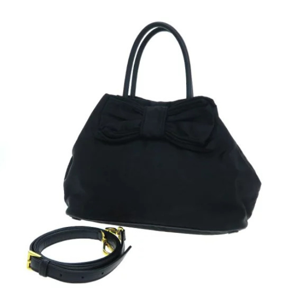 Prada Tessuto handbag leather bow black